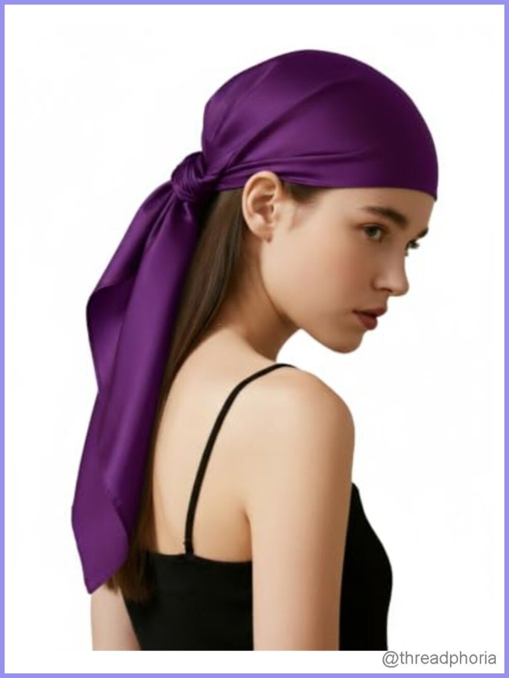 35" Silk-Like Satin Head Scarf Square Bandana Gift Set